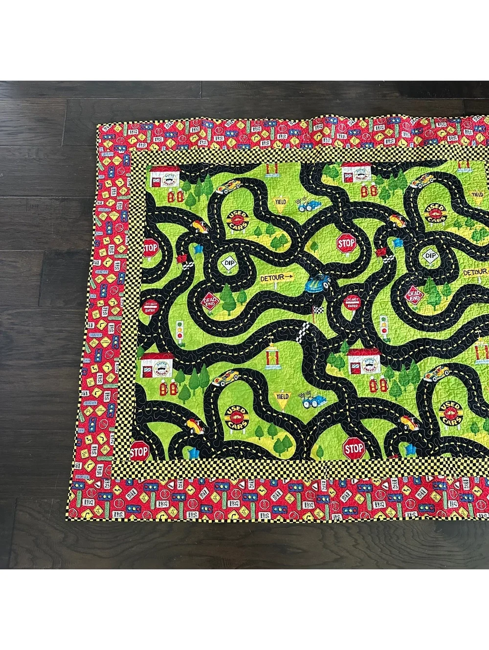 handmade Boys Cars Racing Track Quilt